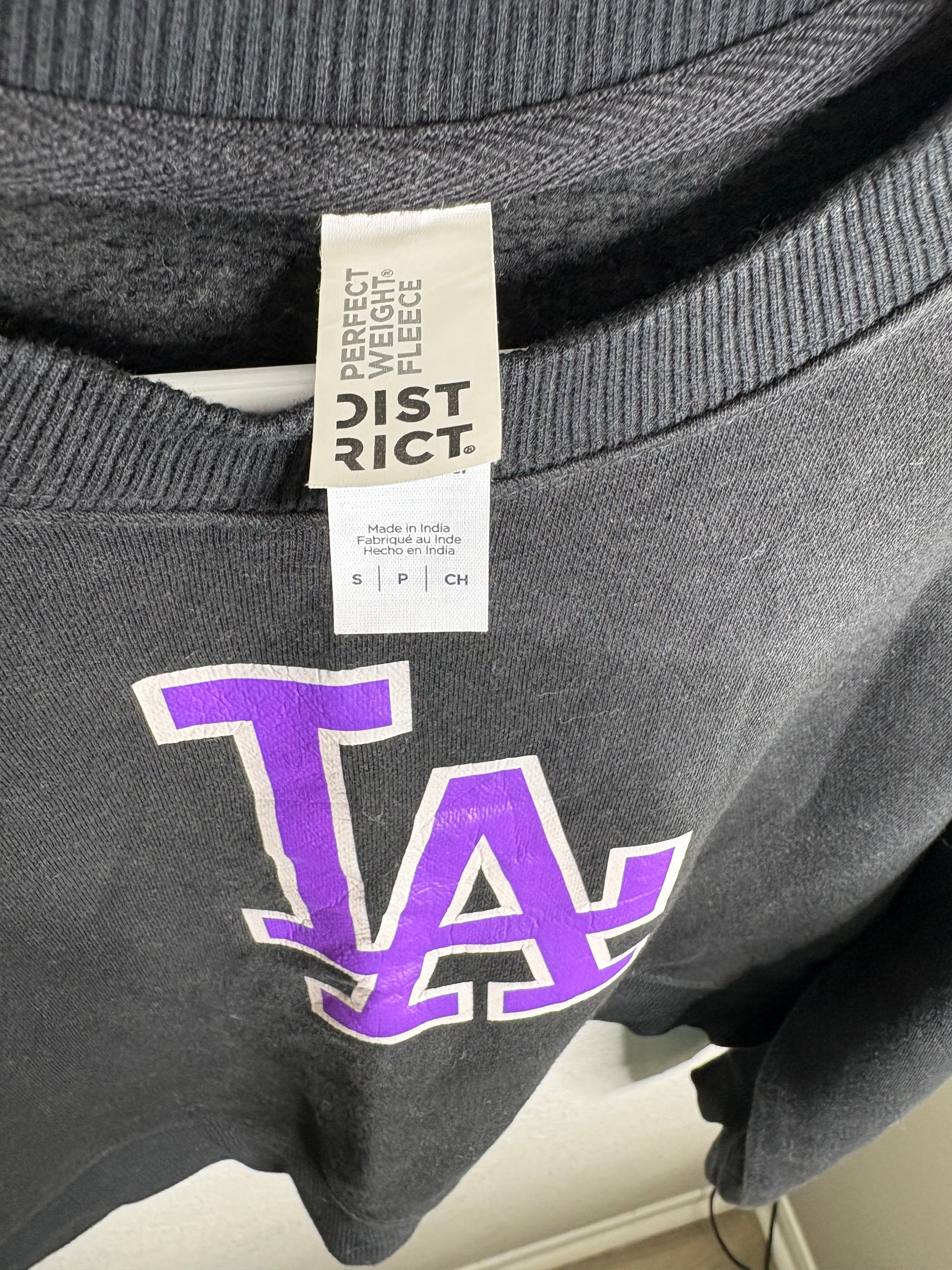 Vintage Black Cropped LA Sweatshirt – Purple Logo