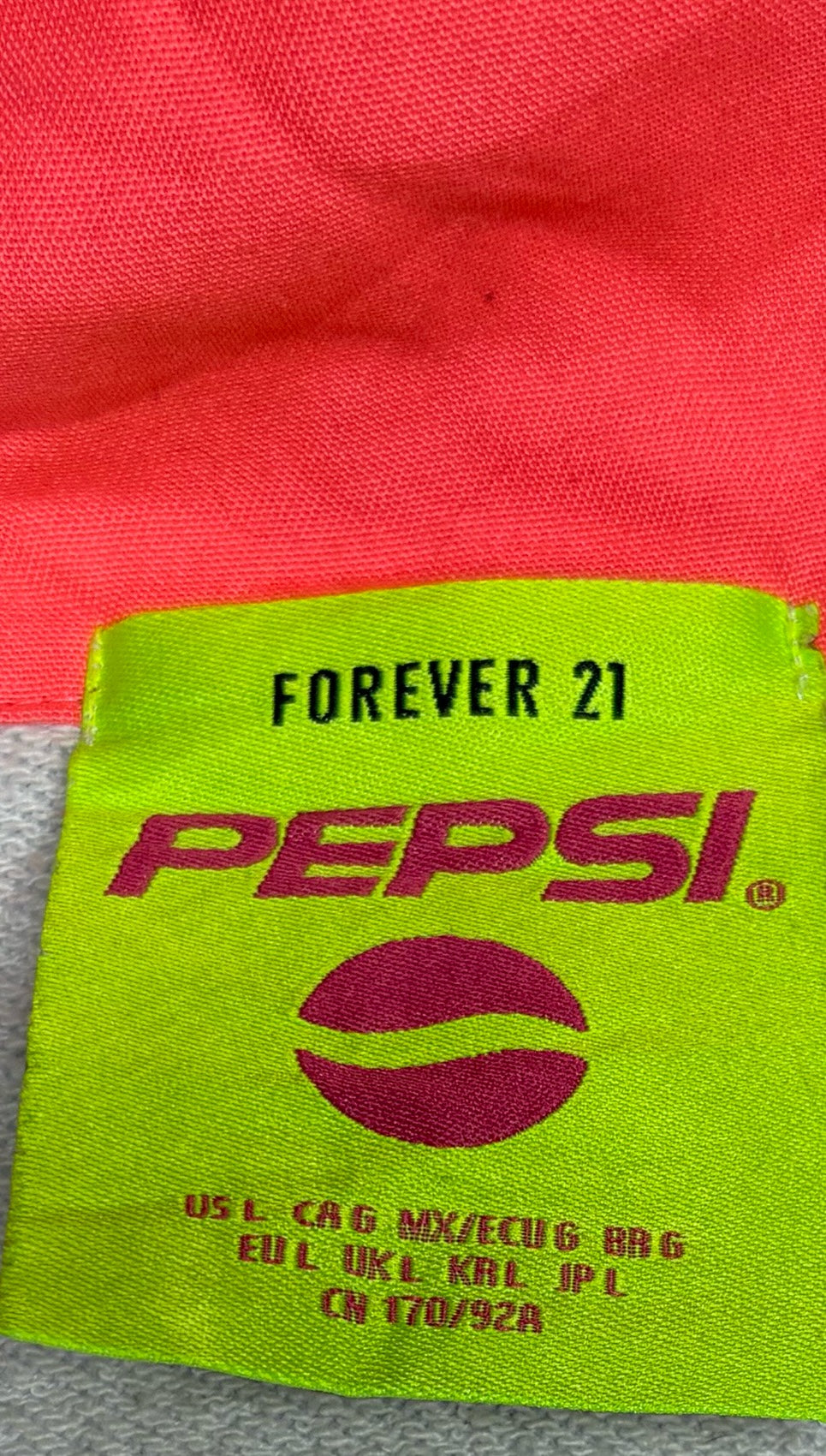 Forever 21 x Pepsi Retro Colorblock Half-Zip Pullover Sweatshirt – Size L