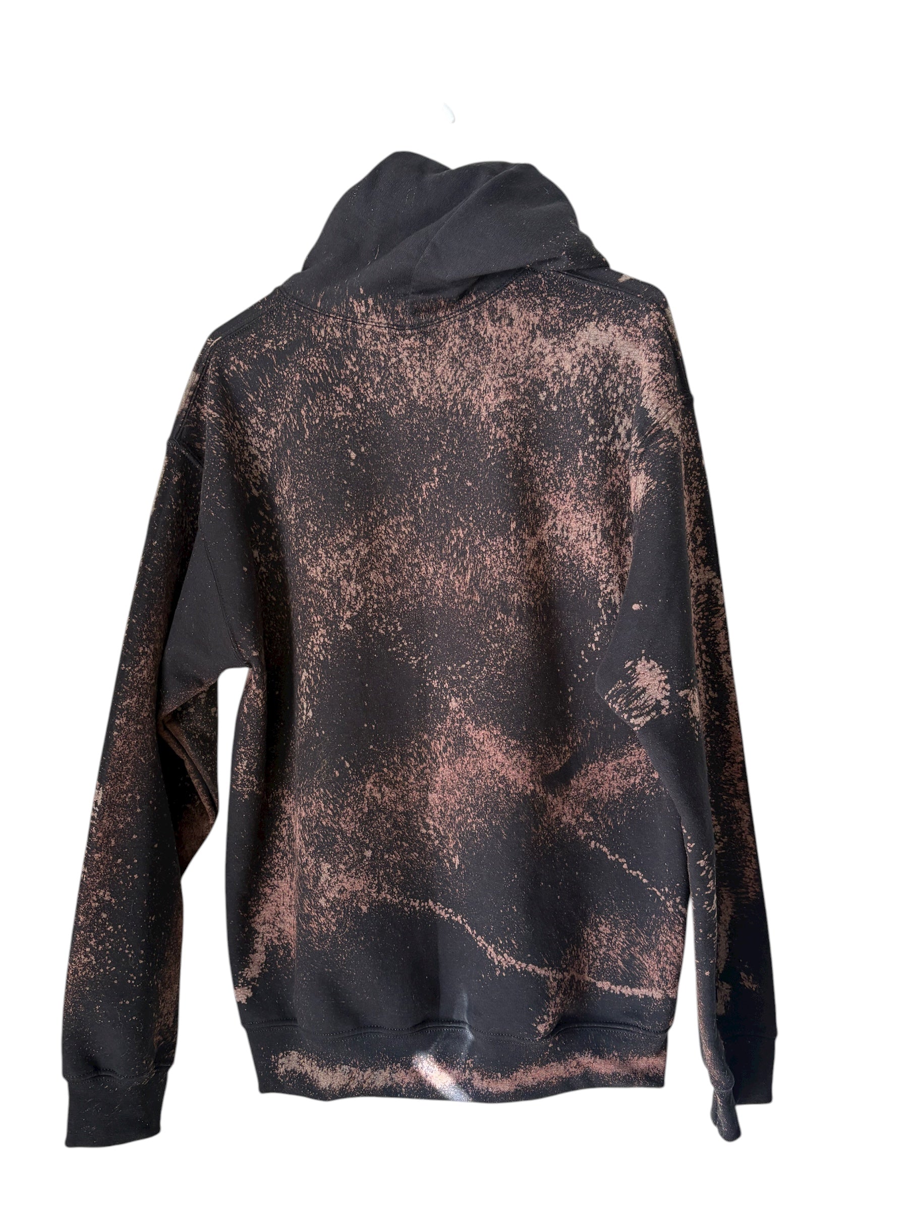 One-of-a-Kind Streetwear Hoodie – Custom HandMade Grunge Bleached Hoodie – NUMB Graphic – Medium