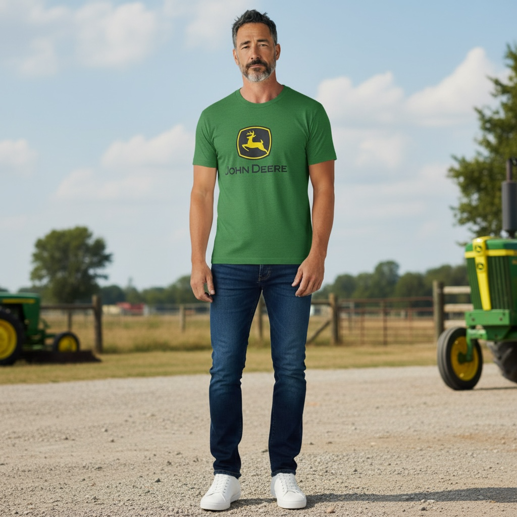 John Deere Green Logo Tee – Retro Iconic Tractor Brand Shirt (Men’s Size L)