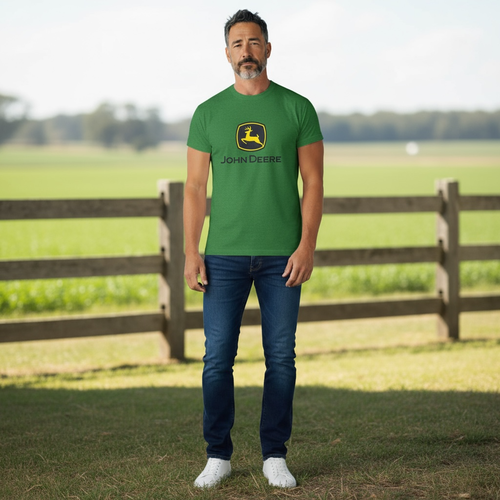 John Deere Green Logo Tee – Retro Iconic Tractor Brand Shirt (Men’s Size L)