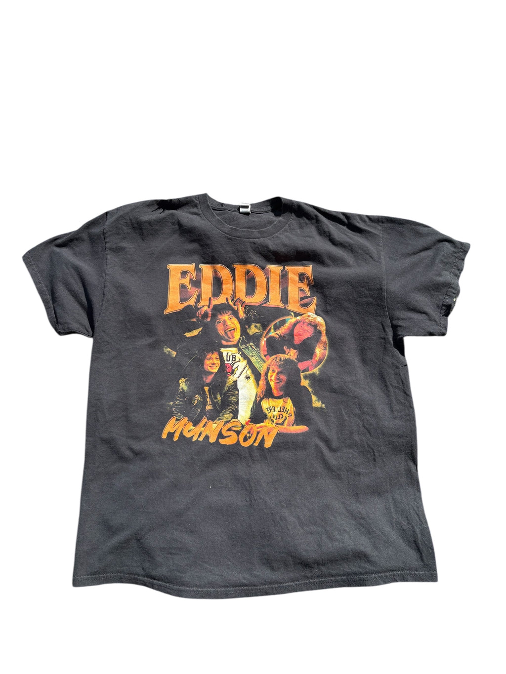(SOLD OUT)Eddie Munson Graphic Tee – Retro Stranger-Style Rock Shirt (Men’s XL)
