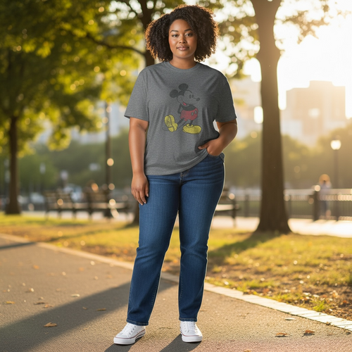 Disney Mickey Mouse Vintage-Style Women’s Graphic Tee – Size XL