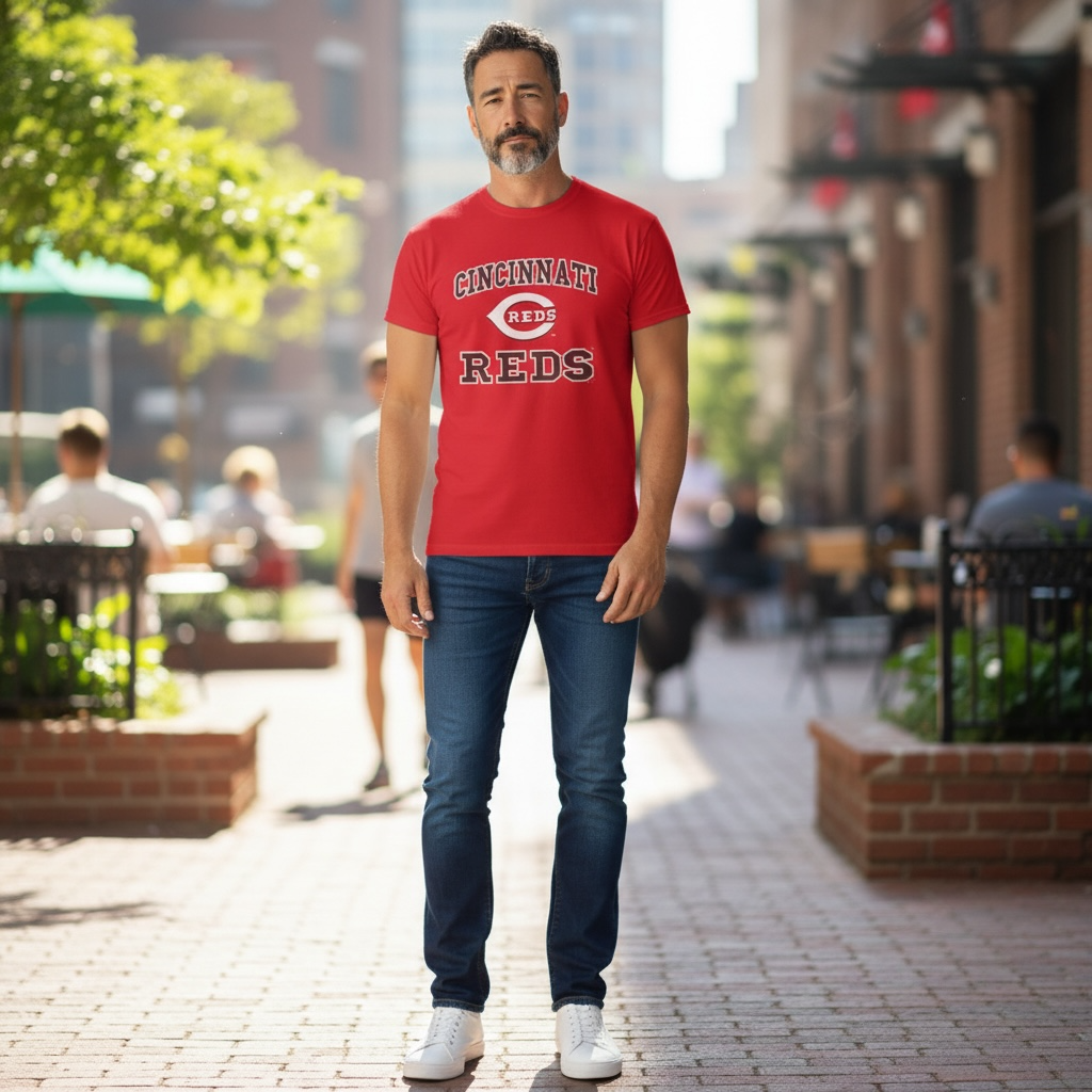 Cincinnati Reds MLB T-Shirt Size Large – Vintage Style Red Baseball Tee Fan Gear