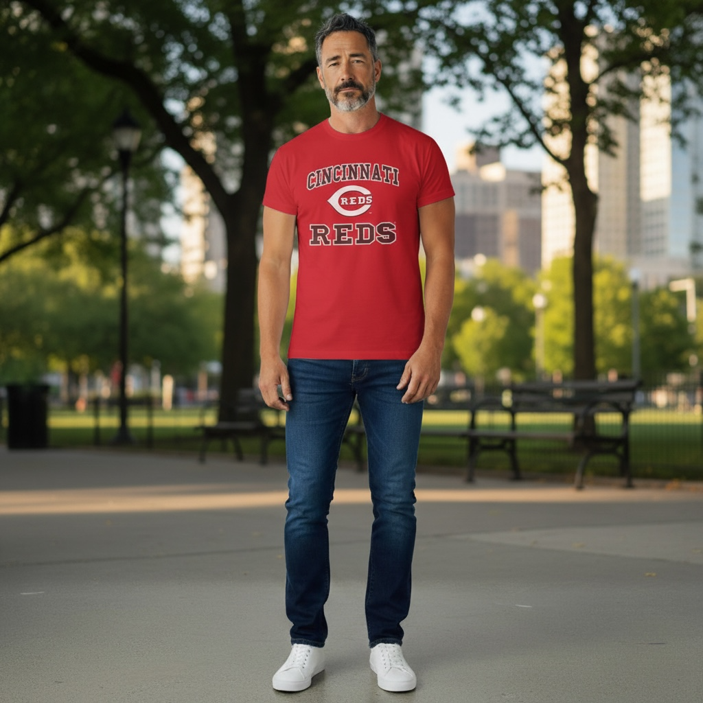 Cincinnati Reds MLB T-Shirt Size Large – Vintage Style Red Baseball Tee Fan Gear