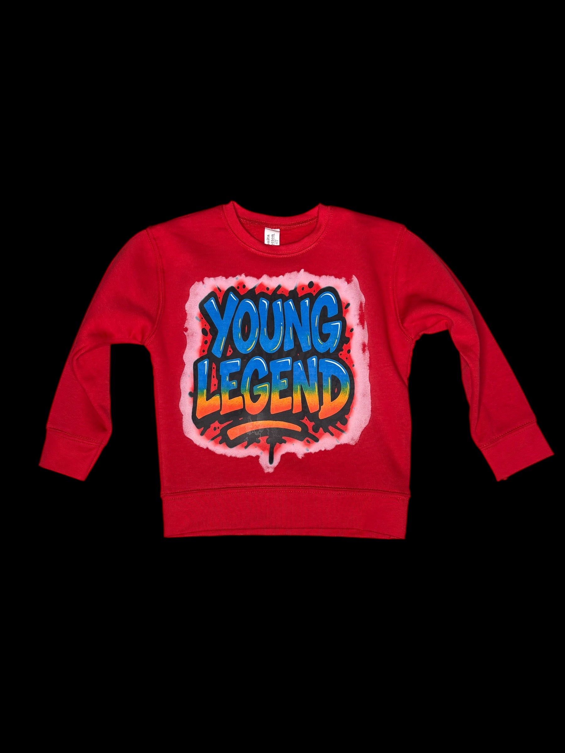 Custom “Young Legend” Kids Graphic Sweater – Size 4T | Handmade & One-of-a-Kind