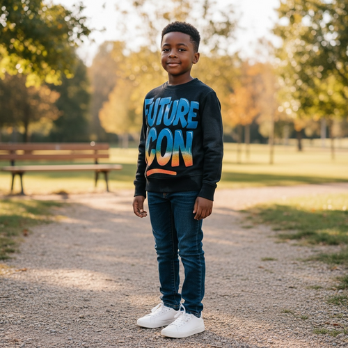 Custom “FUTURE ICON” Kids Sweatshirt – Size 4T – One-of-a-Kind Handmade Piece