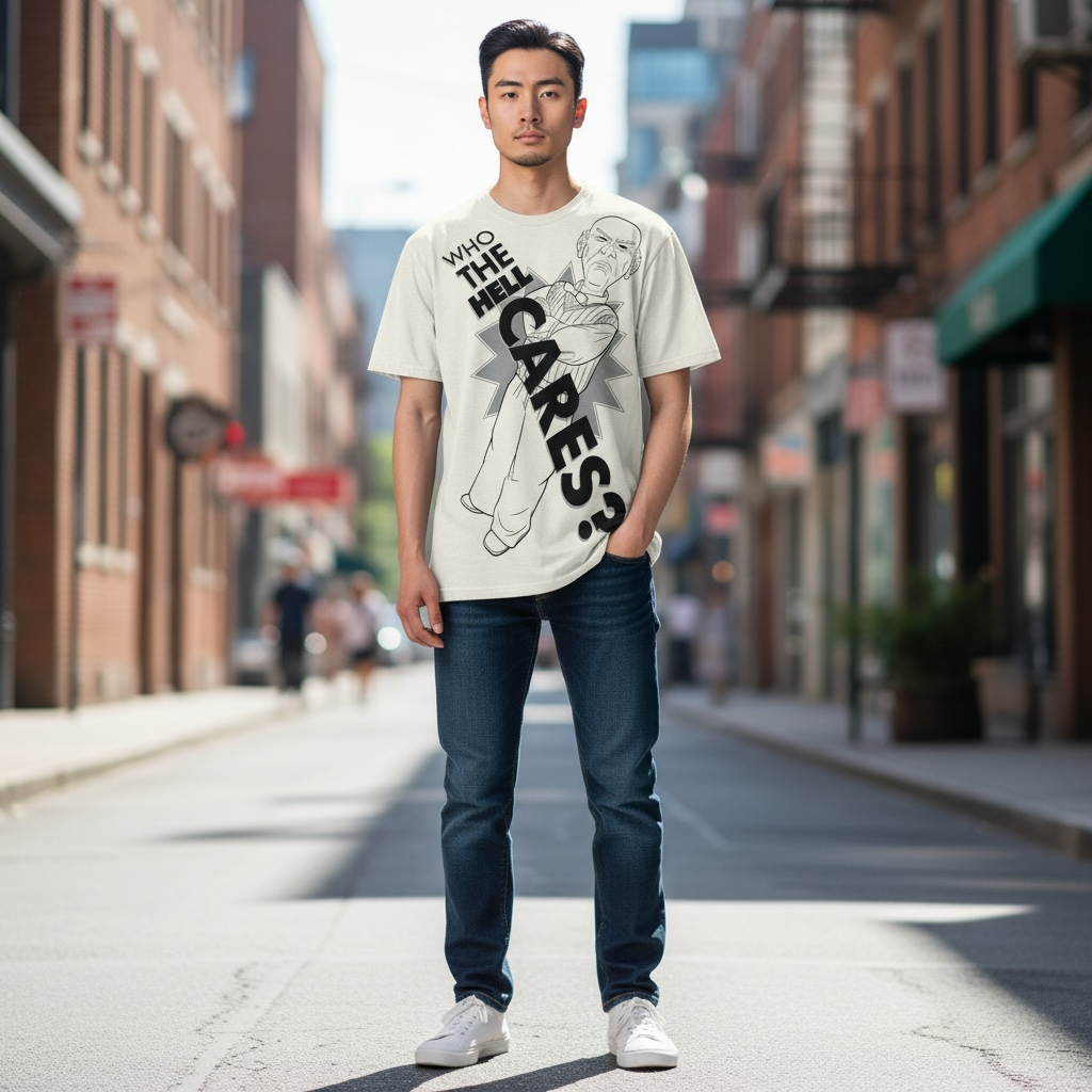 Who The Hell Cares?” Graphic Tee – Funny Bold Statement Shirt – Size Small