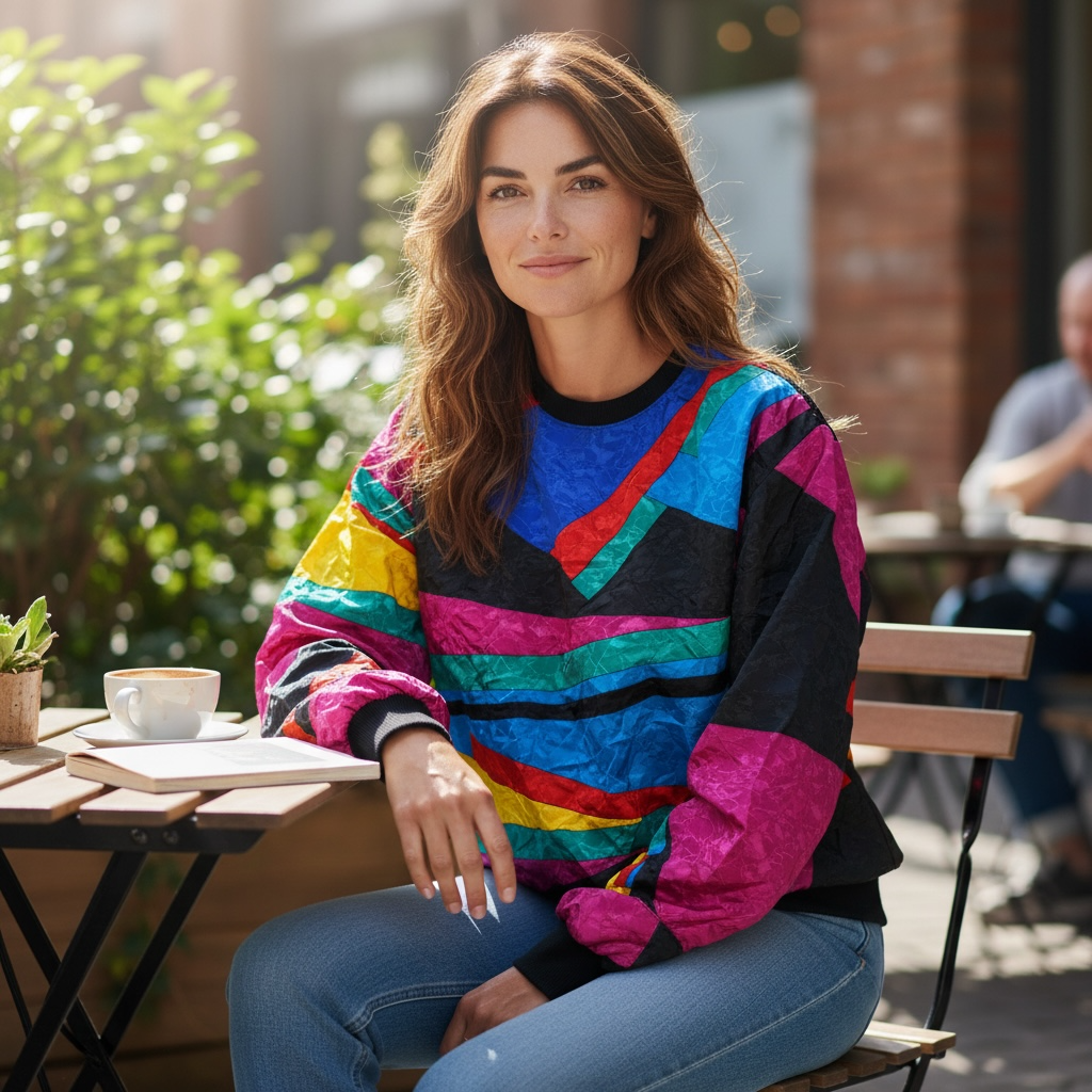 Vintage 90s Gianna Woman Abstract Colorblock Pullover