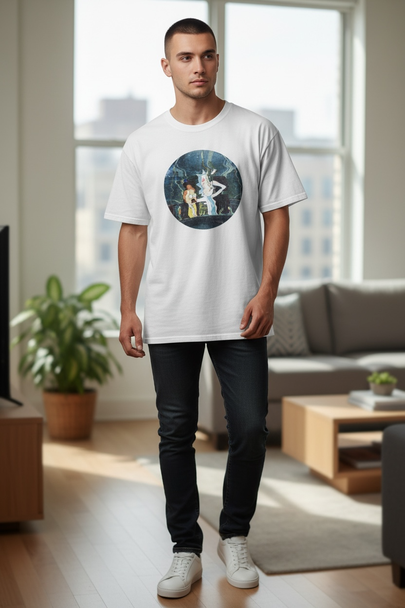 Rick and Morty Graphic T-Shirt | White Unisex Tee | Size Large
