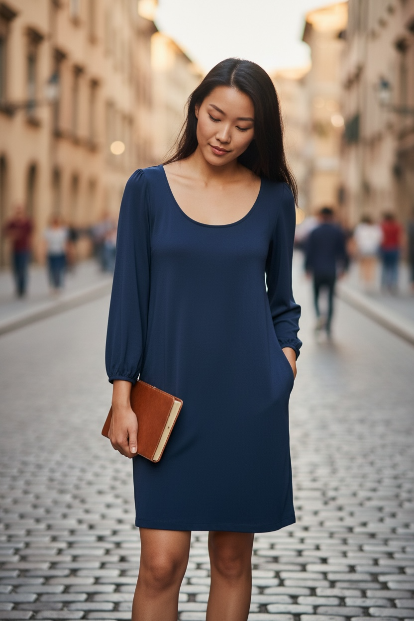 Tart Navy Blue Long Sleeve Dress – XS
