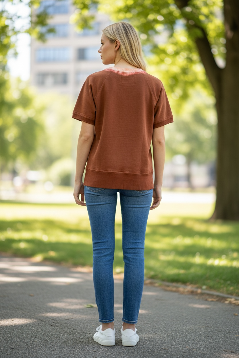 Sure Graphic Short Sleeve Sweatshirt – Brown Tie Dye Women’s M | Made in USA