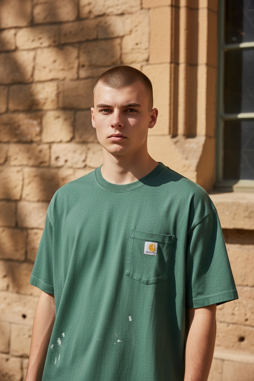 Carhartt Men’s Green Pocket T-Shirt – Size Large