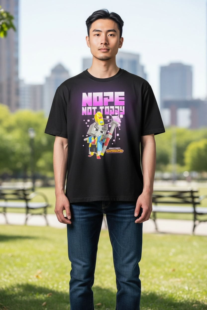 Minecraft Dungeons “Nope Not Today” Graphic T-Shirt Black Size XXL