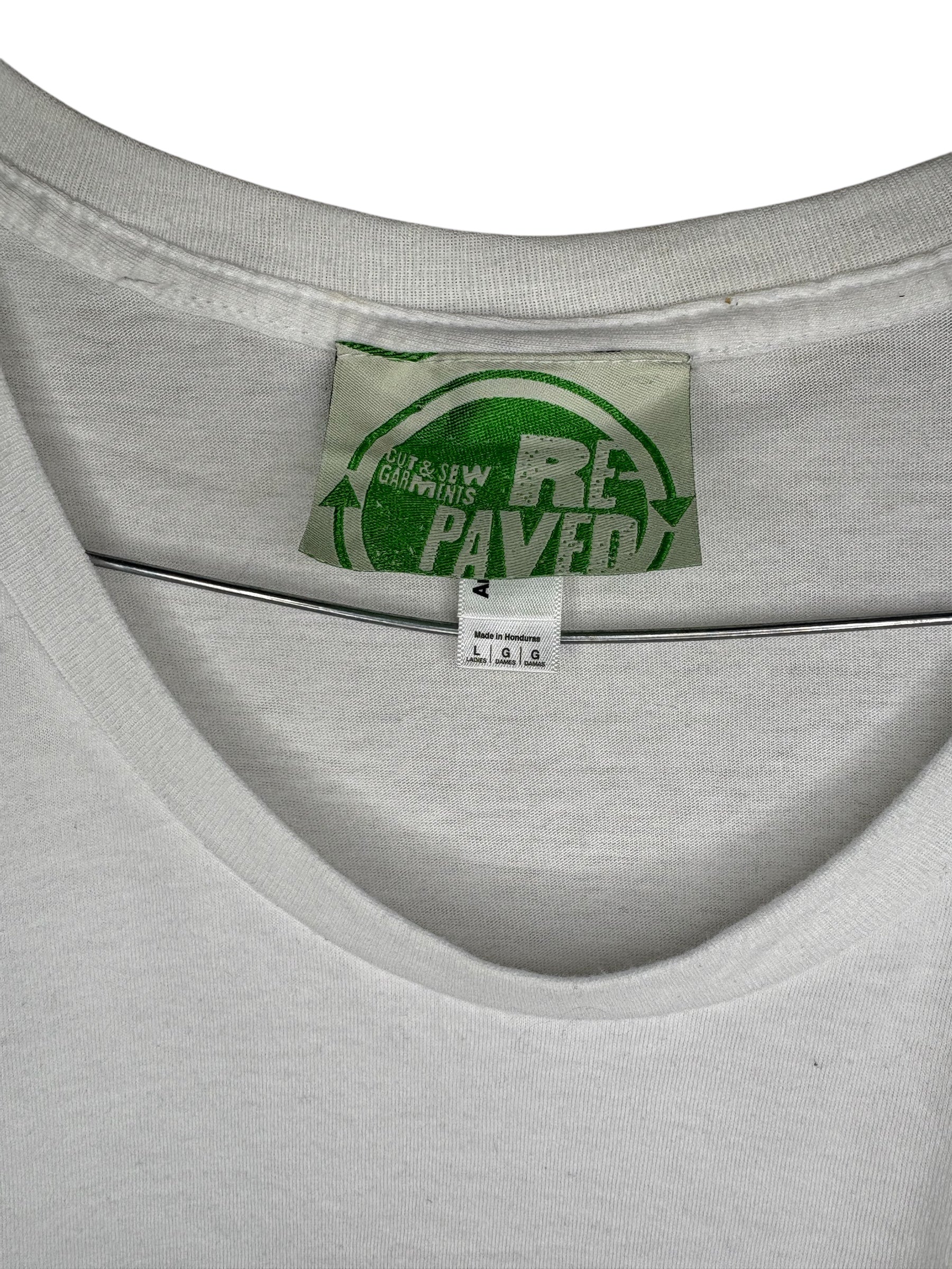 Melrose White Cropped T-Shirt – Women’s Casual Tee (Size Large)